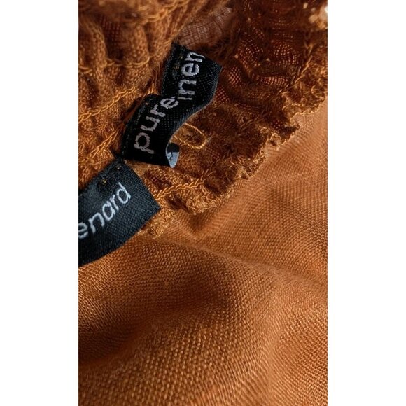 NWT Harve Bernard Blouse Top Women's Large Pure Linen Sleeveless brown tone - Picture 4 of 10